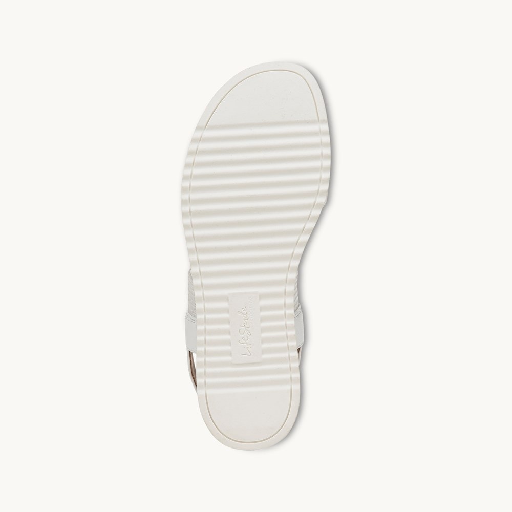 LifeStride Zing Slingback Sandal - Bright White Faux Leather