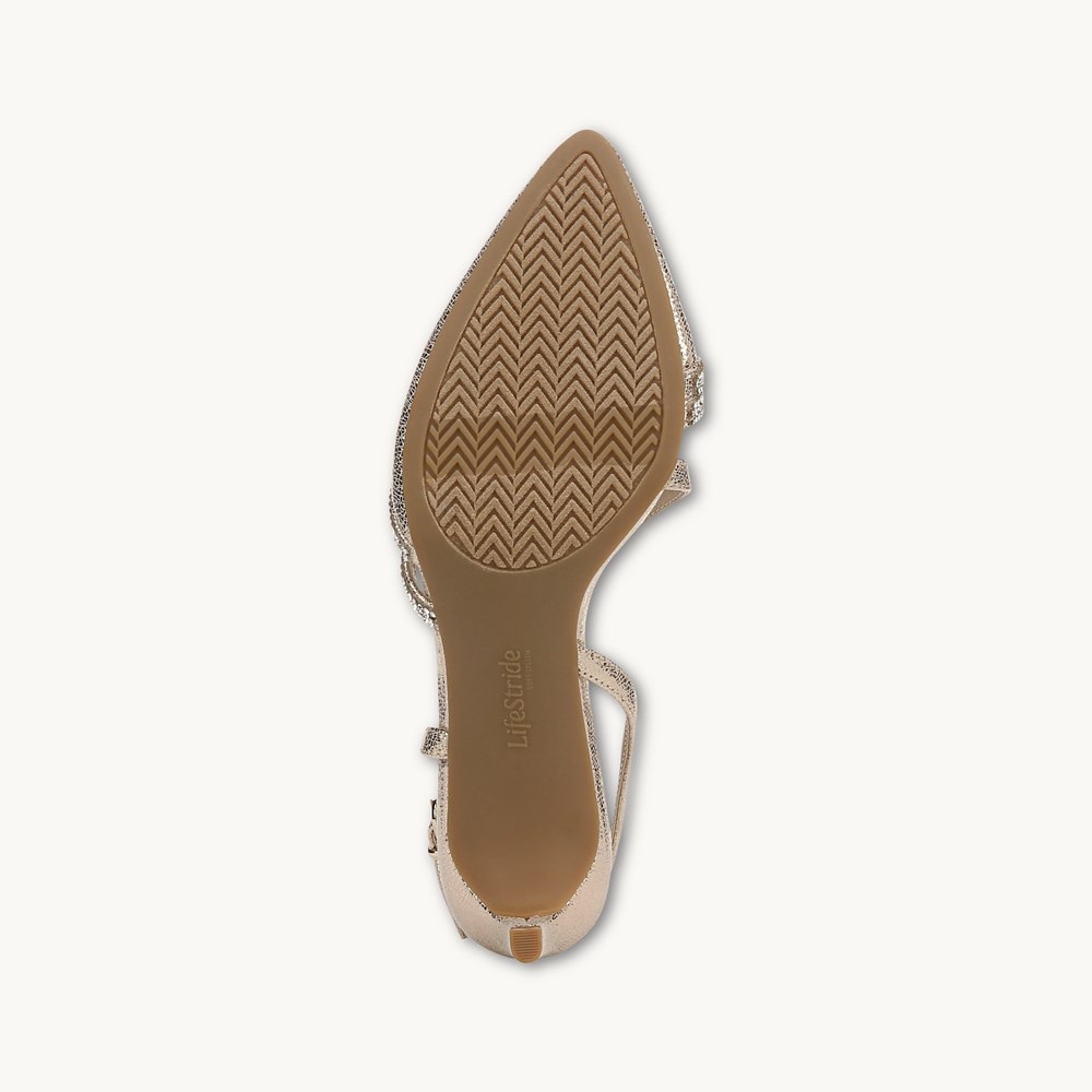 LifeStride Arlo 2 Pump - Platino Gold Faux Leather