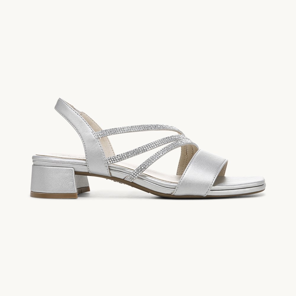 LifeStride Joy Slingback Sandal - Silver Faux Leather