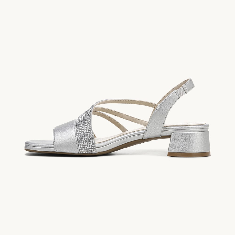 LifeStride Joy Slingback Sandal - Silver Faux Leather