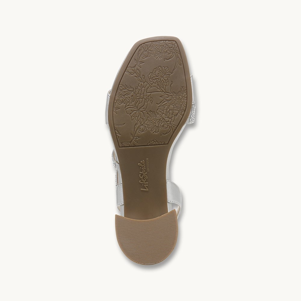 LifeStride Joy Slingback Sandal - Silver Faux Leather