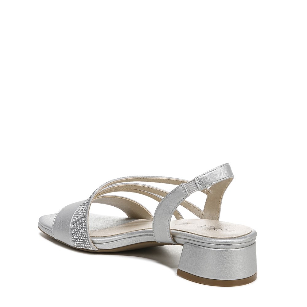 LifeStride Joy Slingback Sandal - Silver Faux Leather
