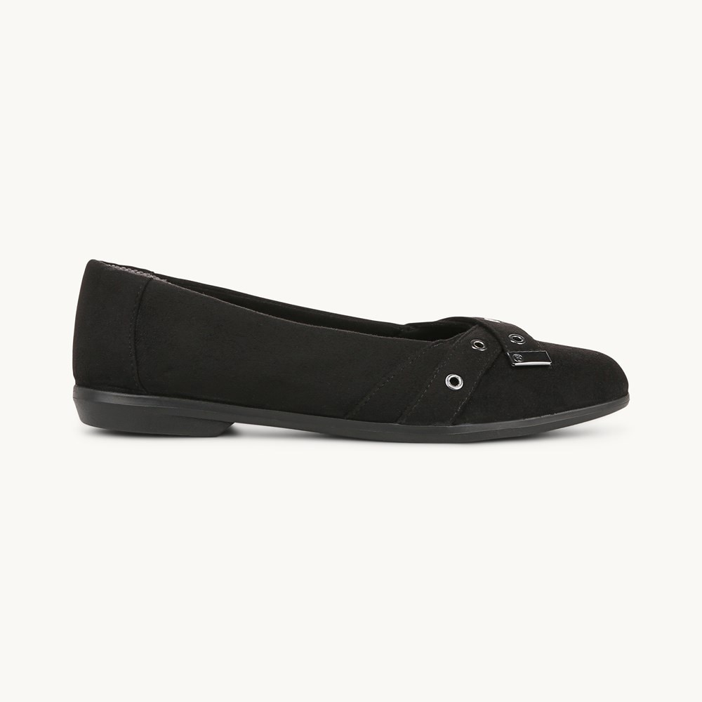 LifeStride Kira Ballet Flat - Black Microfiber