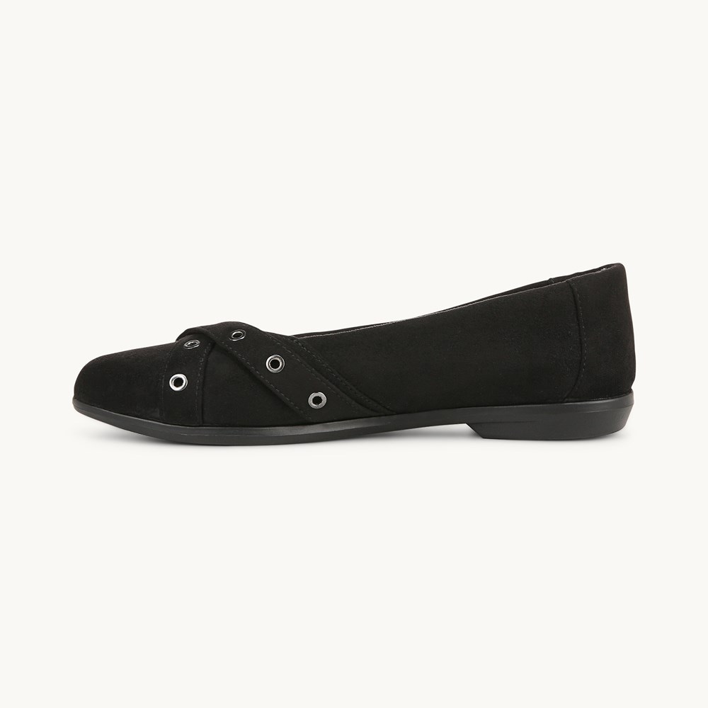 LifeStride Kira Ballet Flat - Black Microfiber