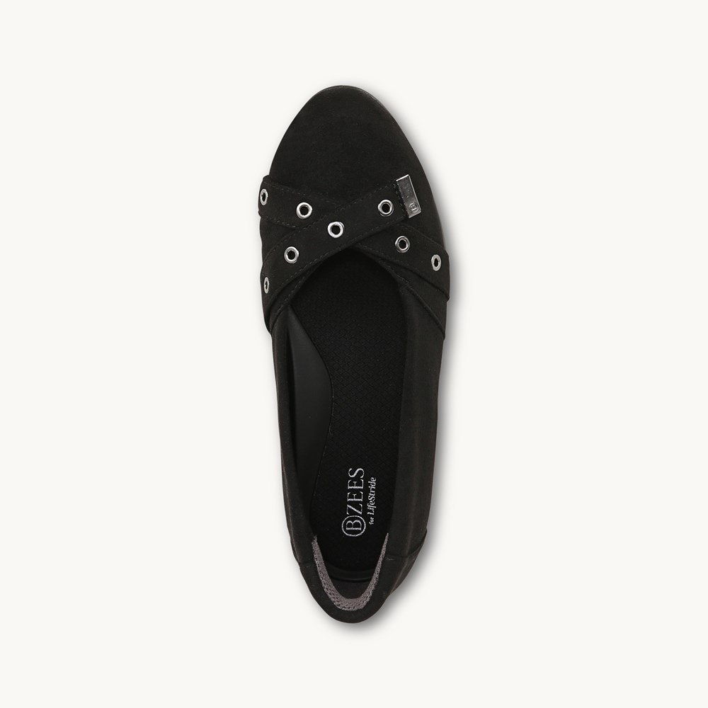 LifeStride Kira Ballet Flat - Black Microfiber