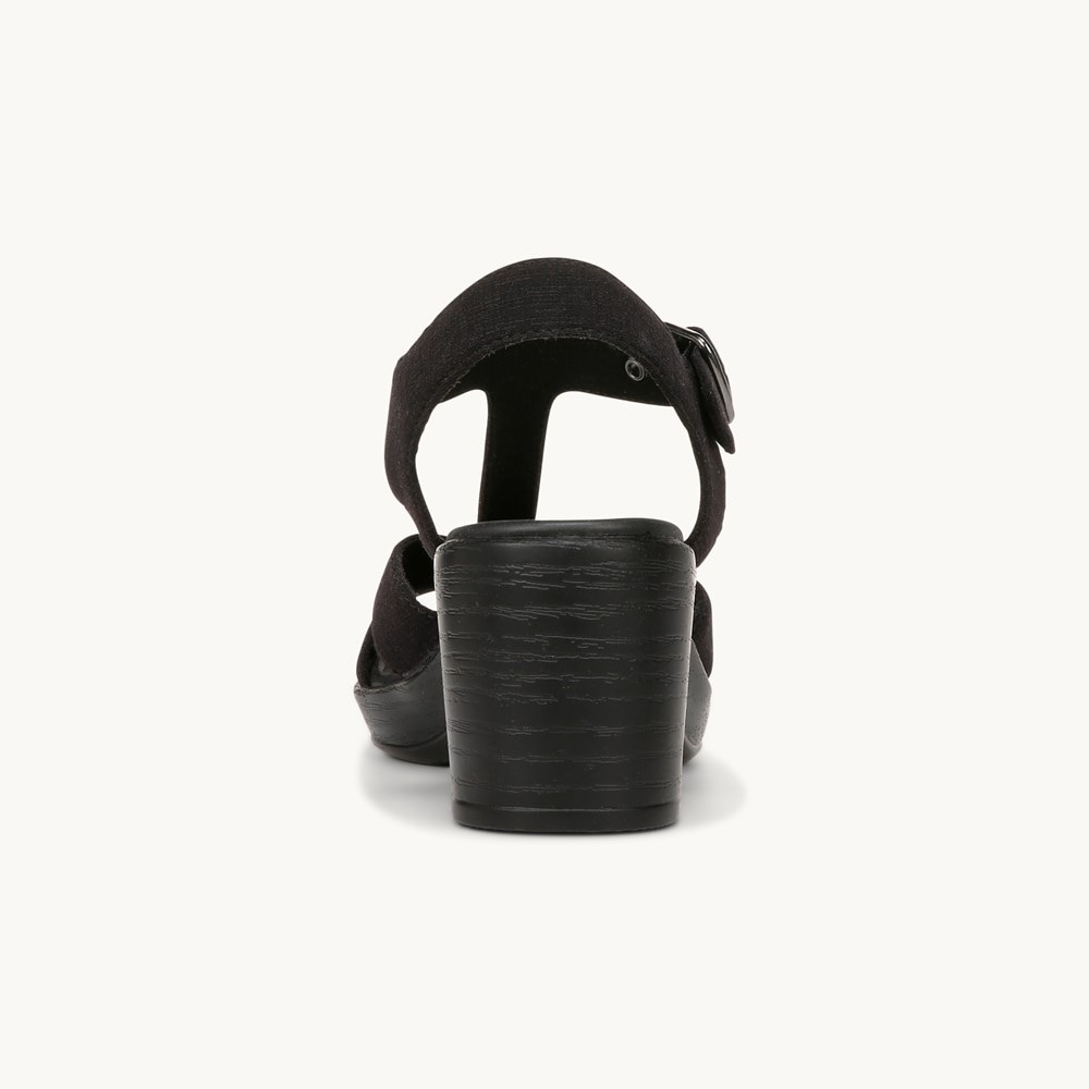 LifeStride Everly Block Heel Sandal - Black Denim Fabric