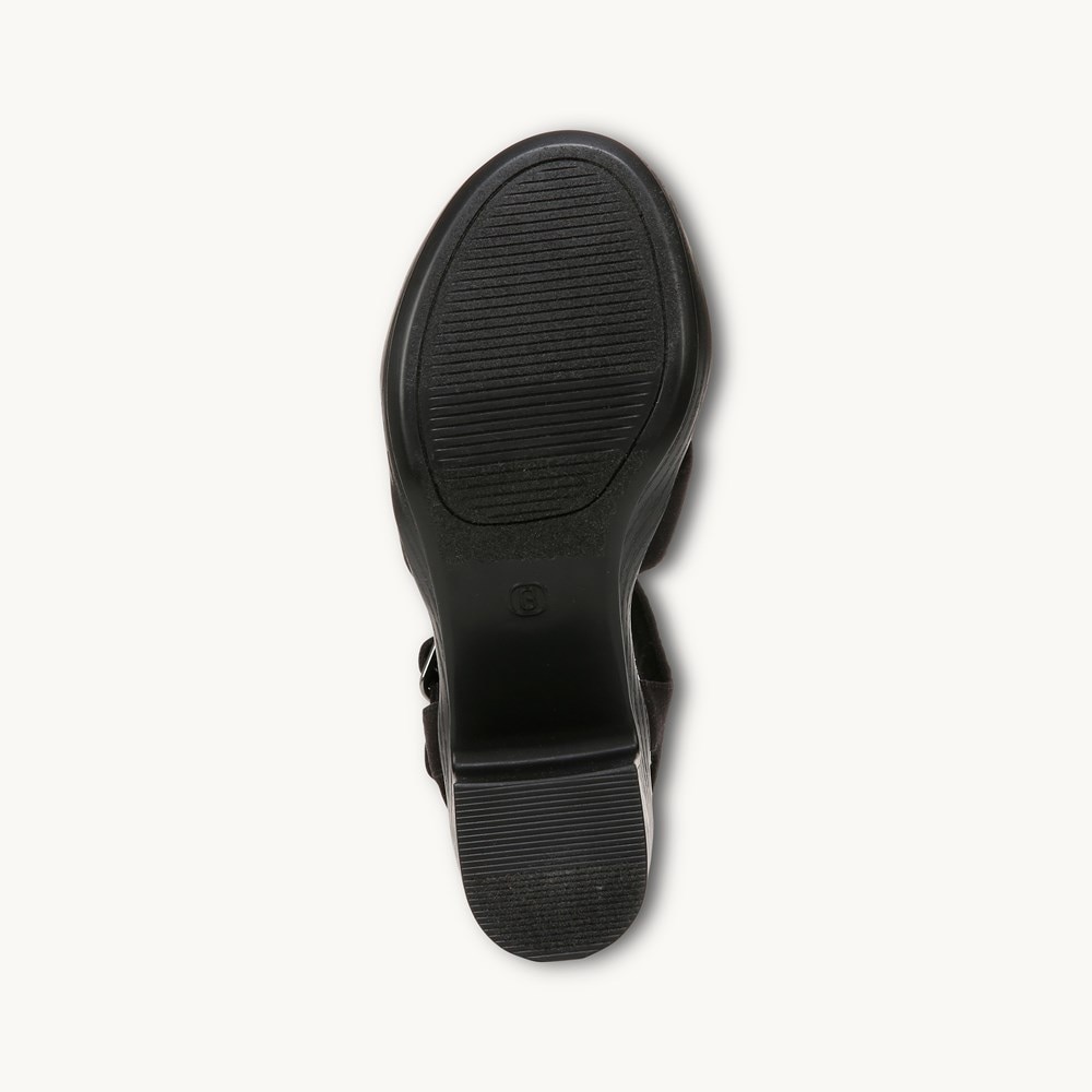 LifeStride Everly Block Heel Sandal - Black Denim Fabric