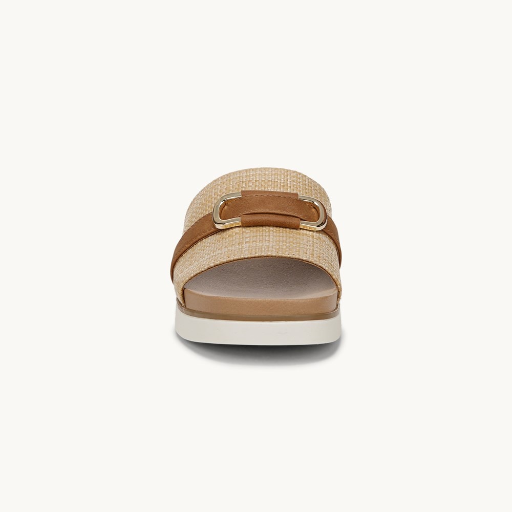 LifeStride Genevieve Flat Sandal - Natural Tan Faux Leather