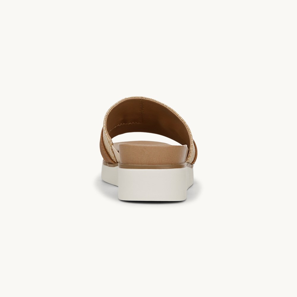 LifeStride Genevieve Flat Sandal - Natural Tan Faux Leather