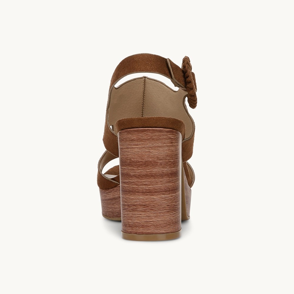 LifeStride Audra Block Heel Sandal - Fawn Brown Fabric