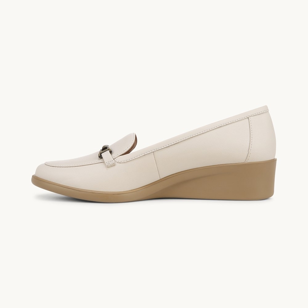 LifeStride Jovial Bit Wedge Loafer - Bone Faux Leather