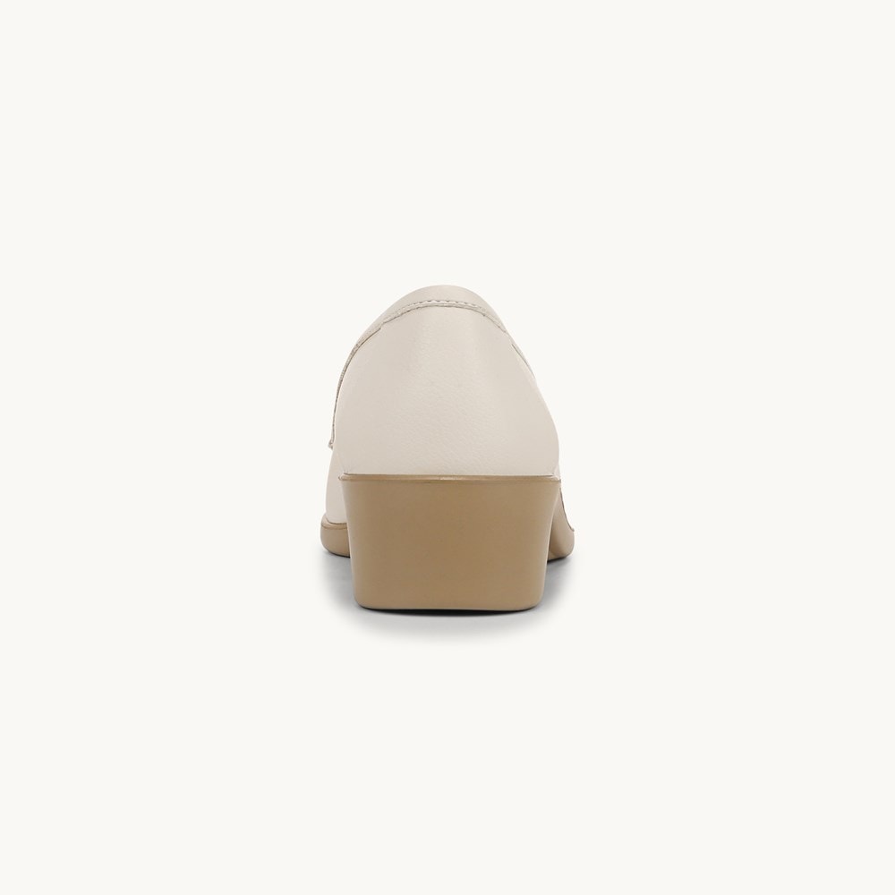 LifeStride Jovial Bit Wedge Loafer - Bone Faux Leather