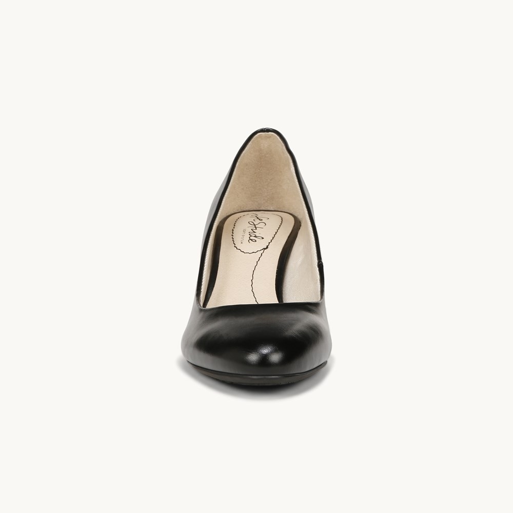 LifeStride Taylor Block Heel Pump - Black Faux Leather