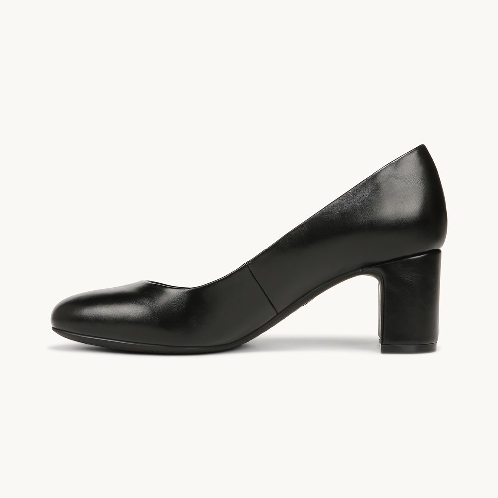 LifeStride Taylor Block Heel Pump - Black Faux Leather