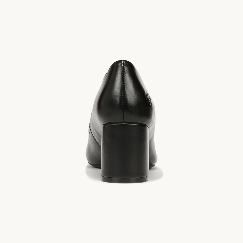 LifeStride Taylor Block Heel Pump - Black Faux Leather
