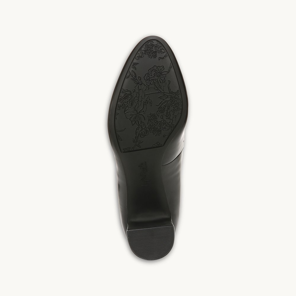 LifeStride Taylor Block Heel Pump - Black Faux Leather