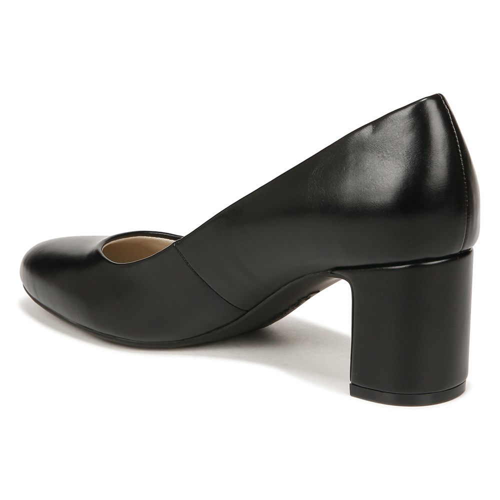 LifeStride Taylor Block Heel Pump - Black Faux Leather