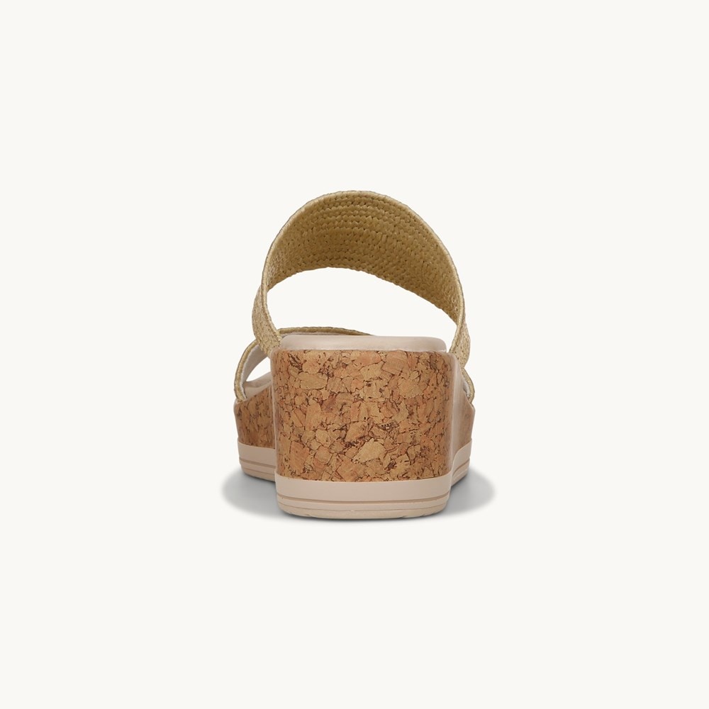 LifeStride Resort Wedge Sandal - Gold Fabric