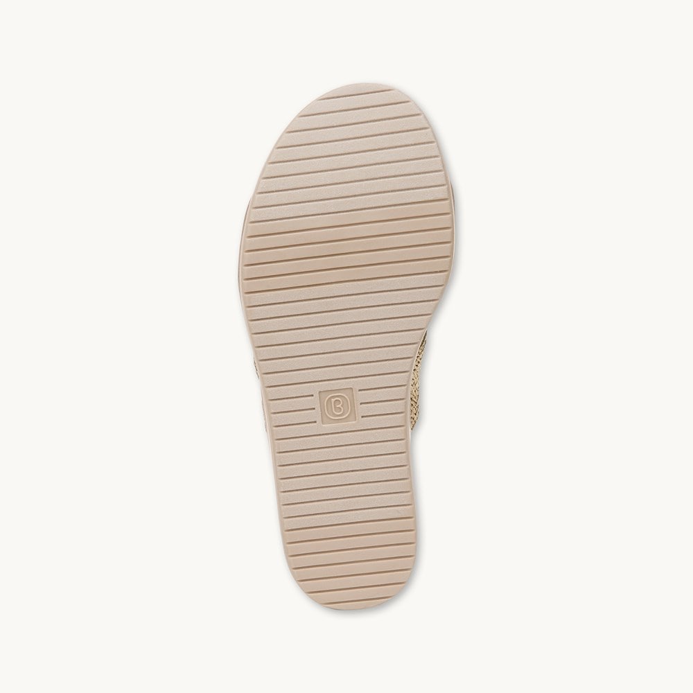 LifeStride Resort Wedge Sandal - Gold Fabric