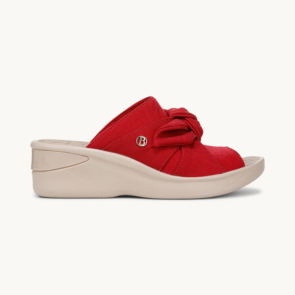 LifeStride Smile Wedge Sandal - Fire Red Monomesh Fabric