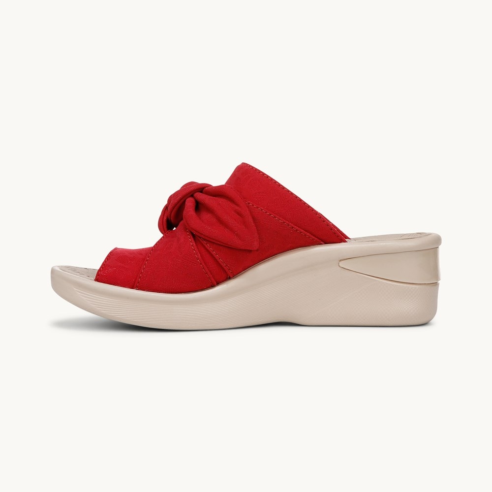 LifeStride Smile Wedge Sandal - Fire Red Monomesh Fabric