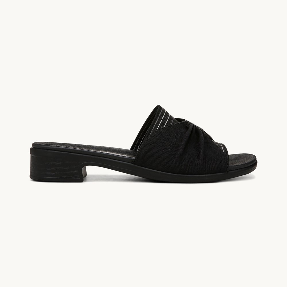 LifeStride Paradise Sandal - Black Sueded Jersey Fabric