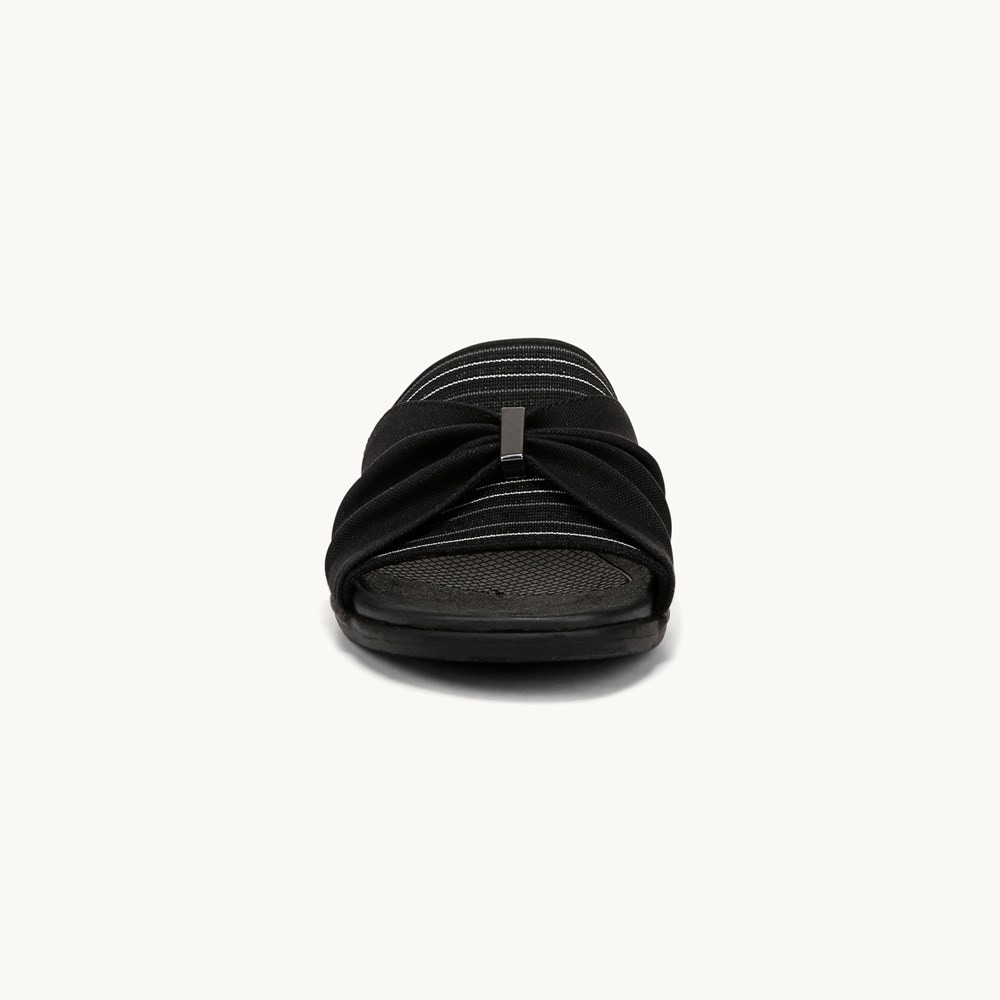 LifeStride Paradise Sandal - Black Sueded Jersey Fabric