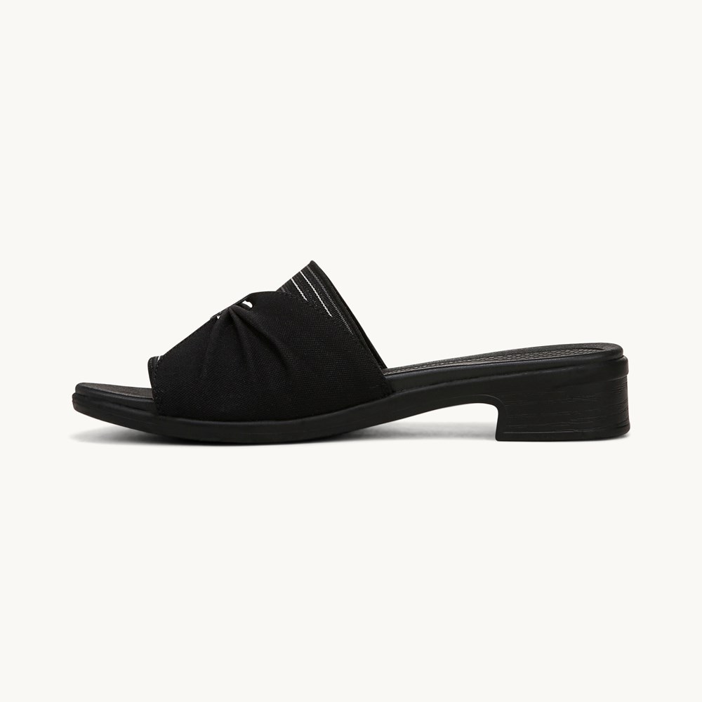 LifeStride Paradise Sandal - Black Sueded Jersey Fabric