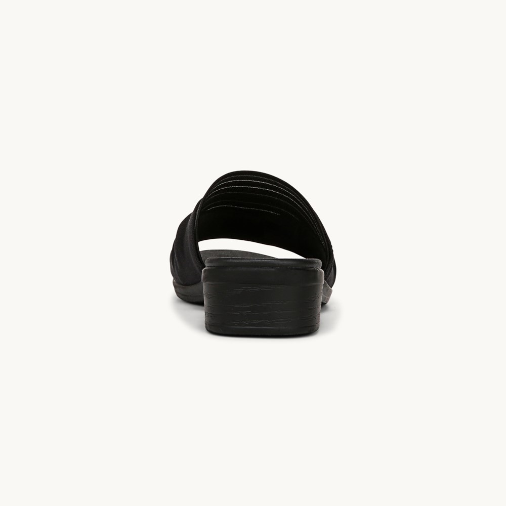 LifeStride Paradise Sandal - Black Sueded Jersey Fabric