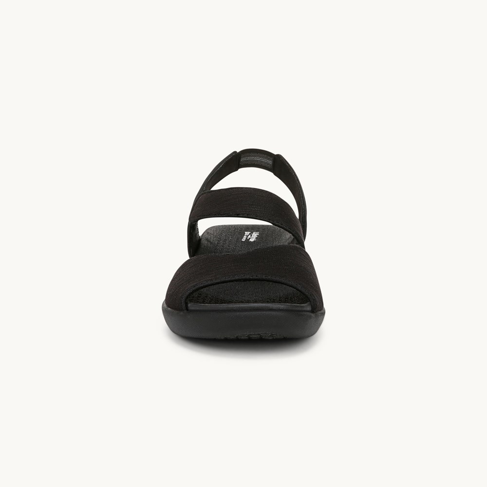 LifeStride Cheerful Strappy Sandal - Black Waxy Fabric