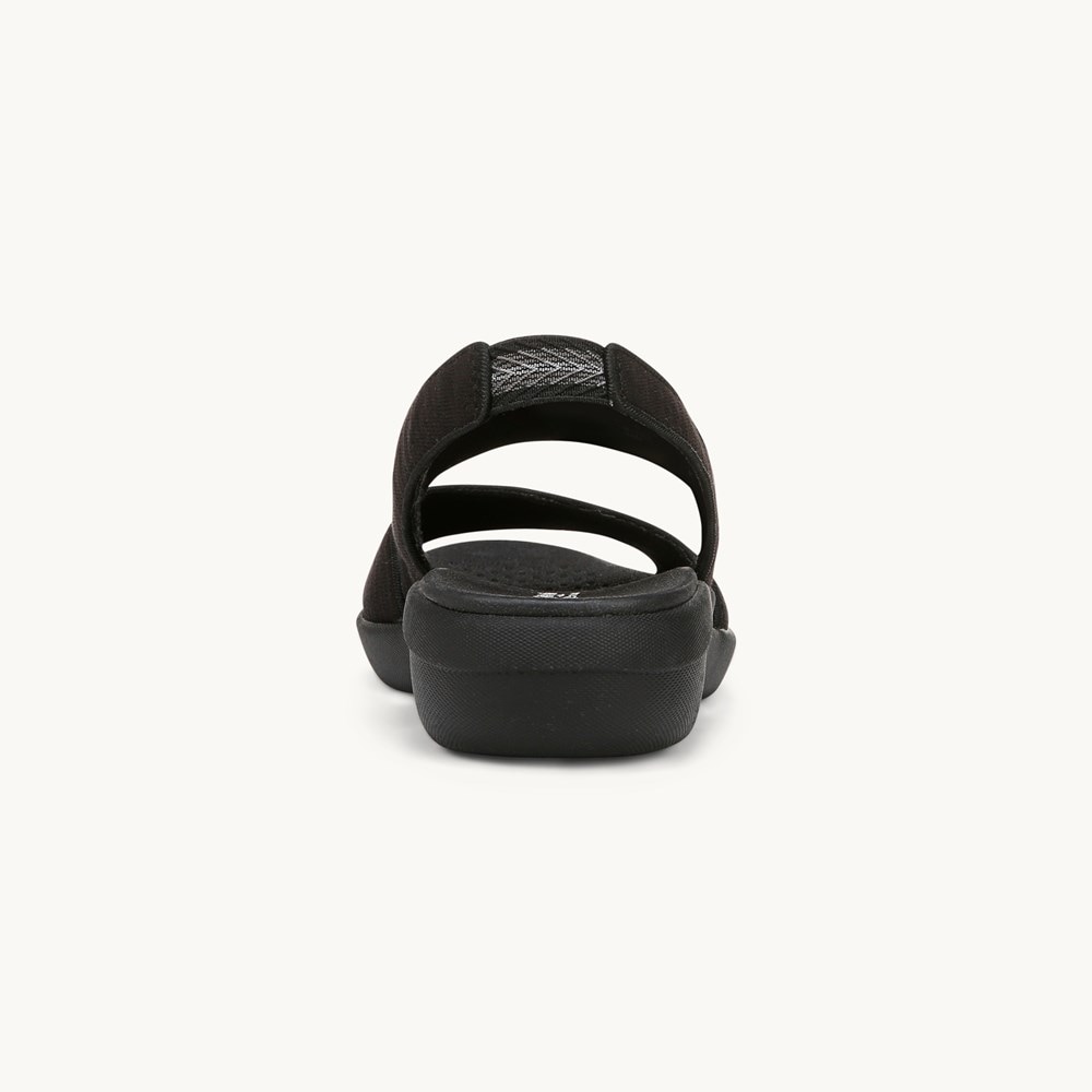 LifeStride Cheerful Strappy Sandal - Black Waxy Fabric