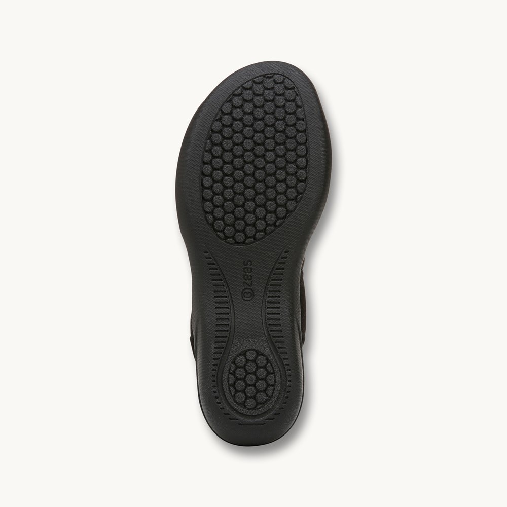 LifeStride Cheerful Strappy Sandal - Black Waxy Fabric