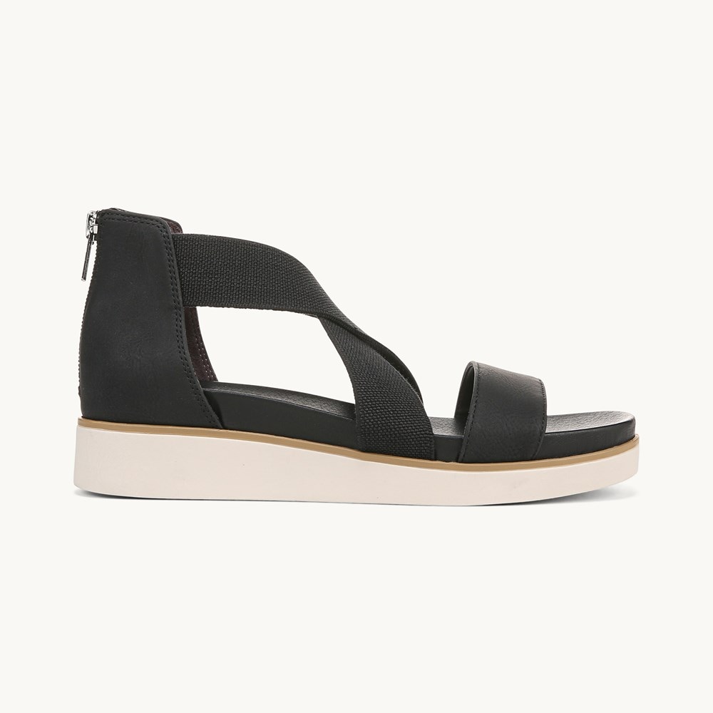 LifeStride Giselle Strappy Sandal - Black Faux Leather