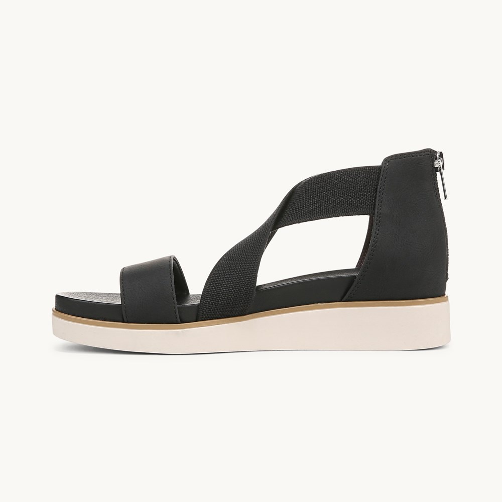 LifeStride Giselle Strappy Sandal - Black Faux Leather