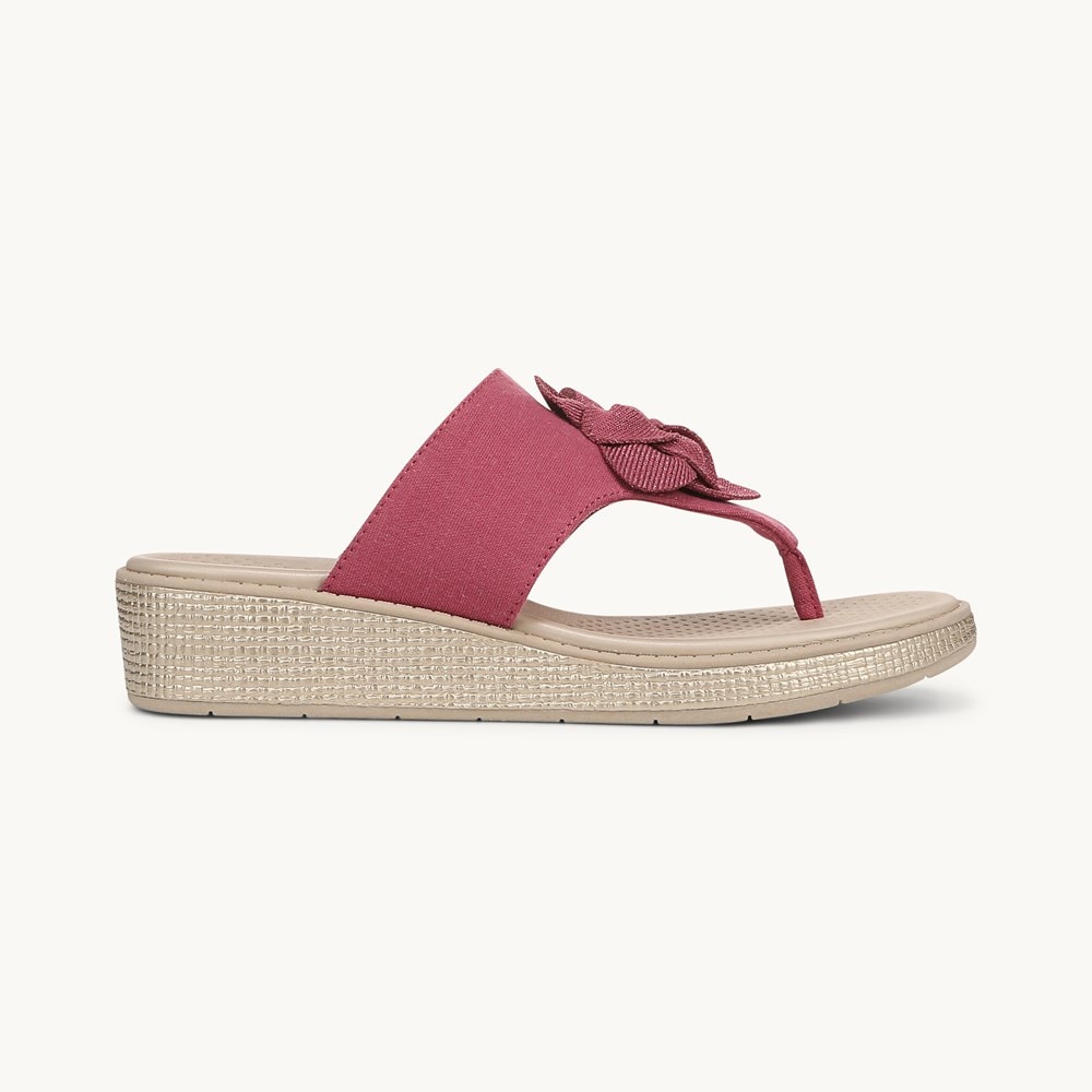 LifeStride Bloom Wedge Sandal - Dusty Rose Denim Fabric
