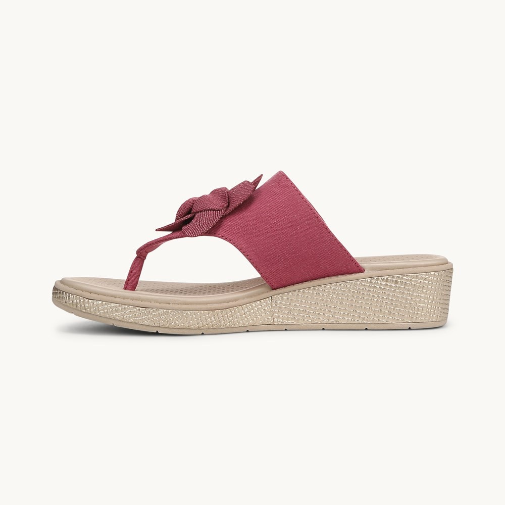 LifeStride Bloom Wedge Sandal - Dusty Rose Denim Fabric