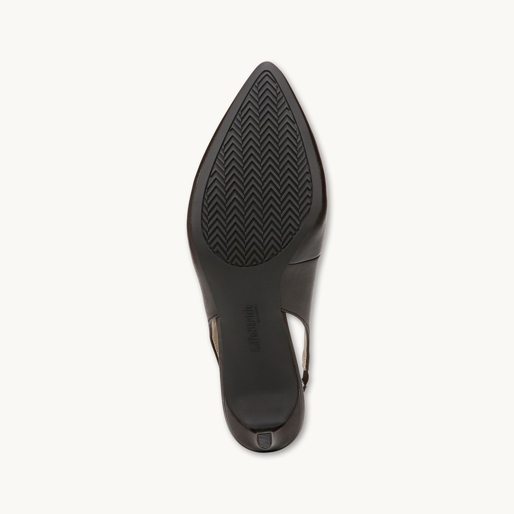 LifeStride Annalise Slingback Pump - Dark Chocolate Faux Leather
