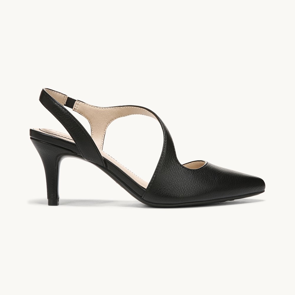 LifeStride Santorini Pump - Black Faux Leather