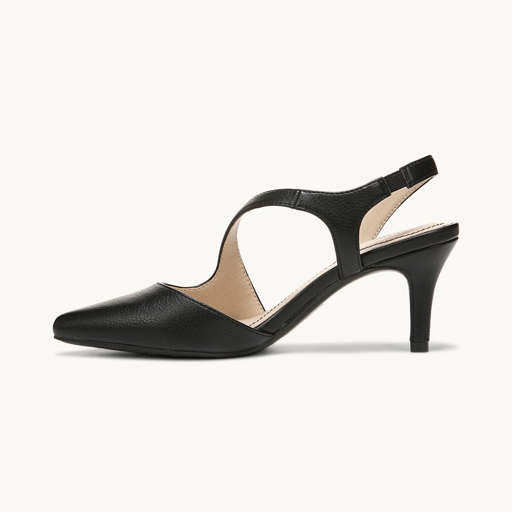 LifeStride Santorini Pump - Black Faux Leather