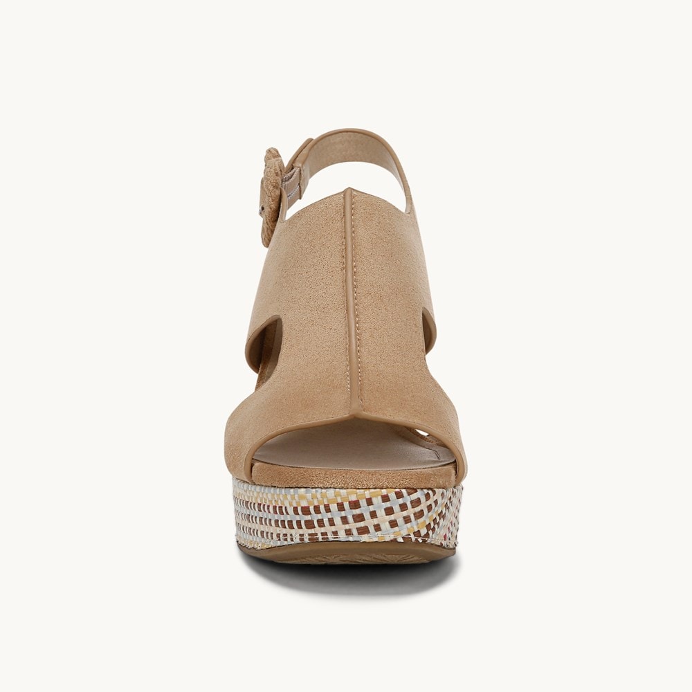 LifeStride Audra Block Heel Sandal - Cuoio Taupe Fabric