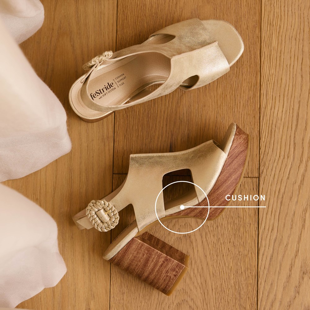 LifeStride Audra Block Heel Sandal - Cuoio Taupe Fabric