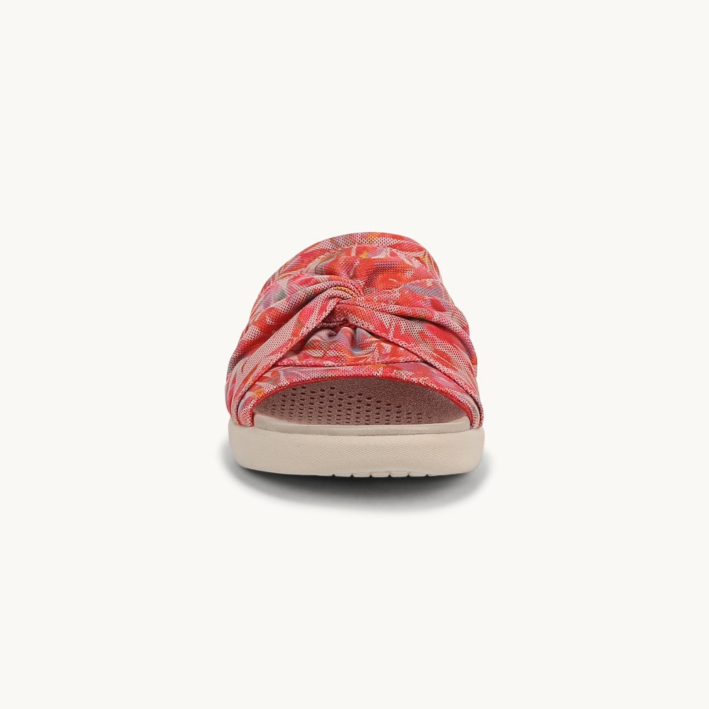 LifeStride Cherish Slide Sandal - Coral Multi Island Palm Fabric