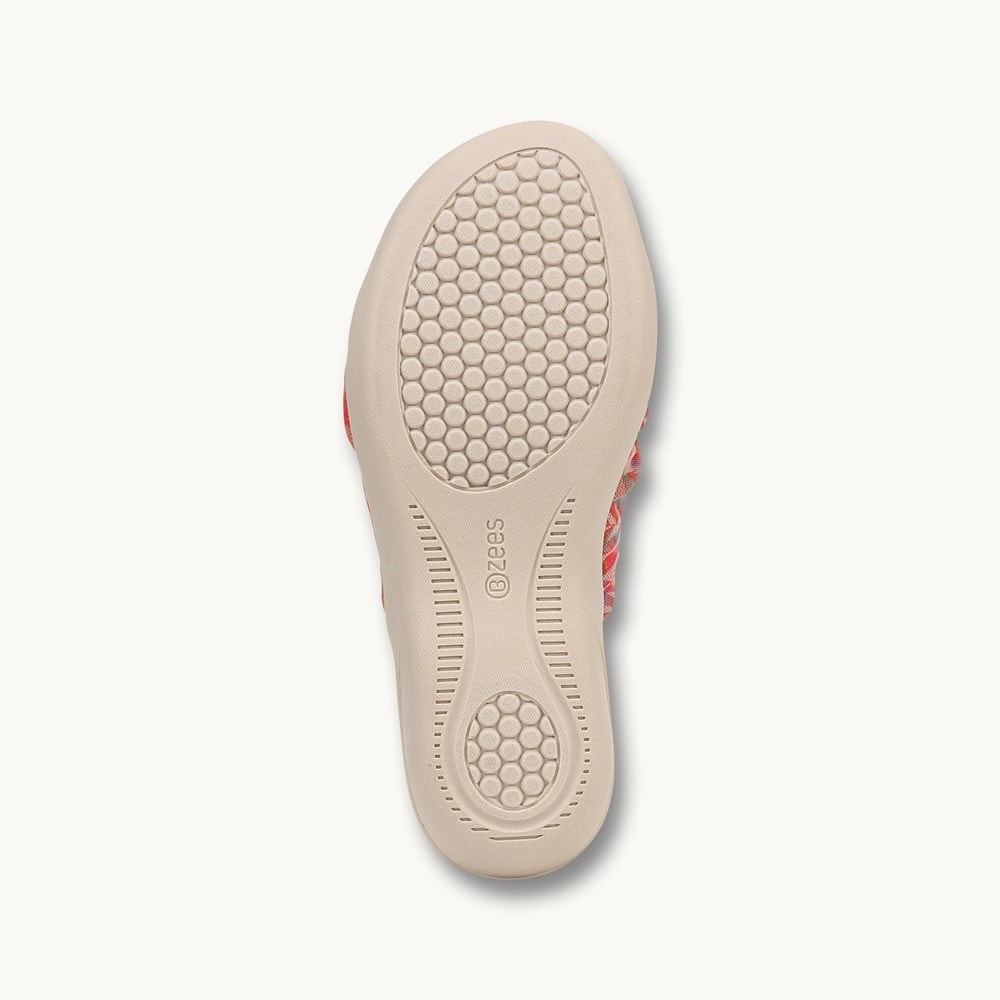 LifeStride Cherish Slide Sandal - Coral Multi Island Palm Fabric