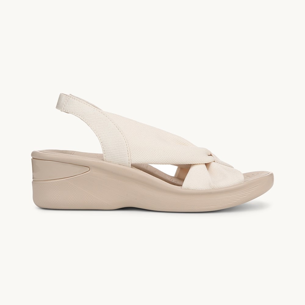 LifeStride Serenade Slide Slingback Sandal - Eggnog Stretch Fabric