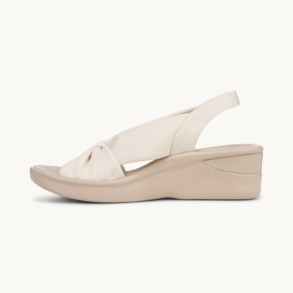 LifeStride Serenade Slide Slingback Sandal - Eggnog Stretch Fabric