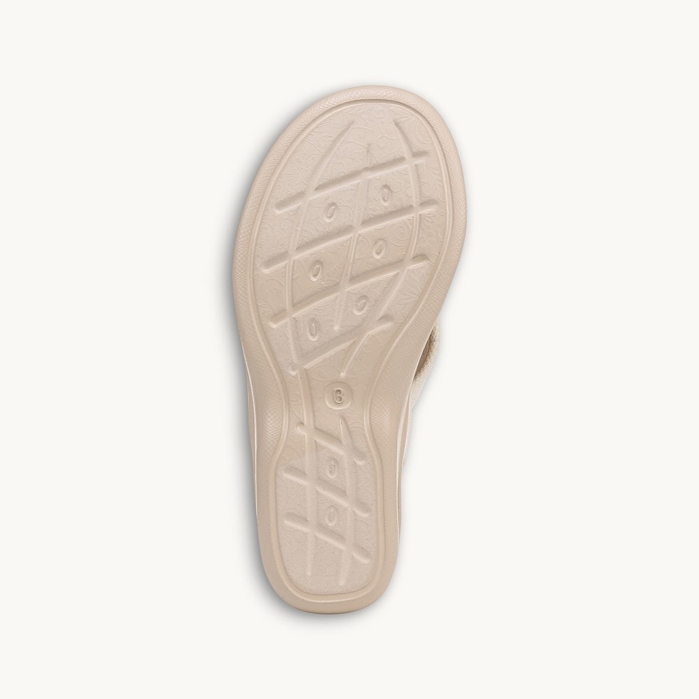 LifeStride Serenade Slide Slingback Sandal - Eggnog Stretch Fabric