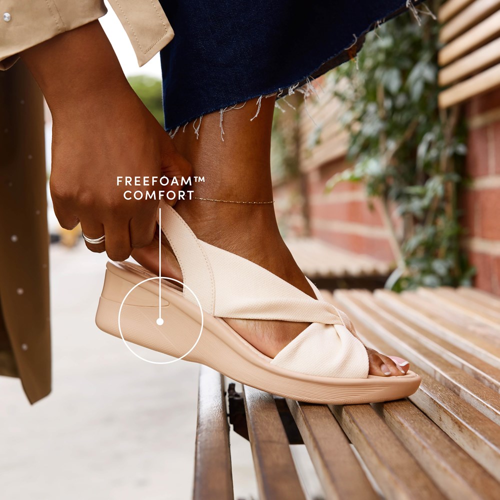 LifeStride Serenade Slide Slingback Sandal - Eggnog Stretch Fabric