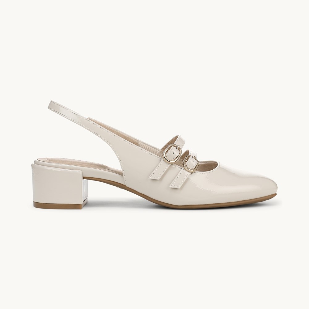 LifeStride Beatrice Slingback Pump - Almond Milk Patent Leather