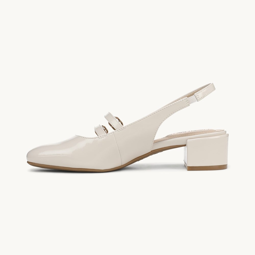 LifeStride Beatrice Slingback Pump - Almond Milk Patent Leather