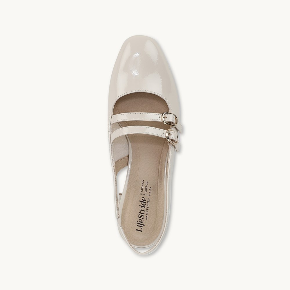 LifeStride Beatrice Slingback Pump - Almond Milk Patent Leather